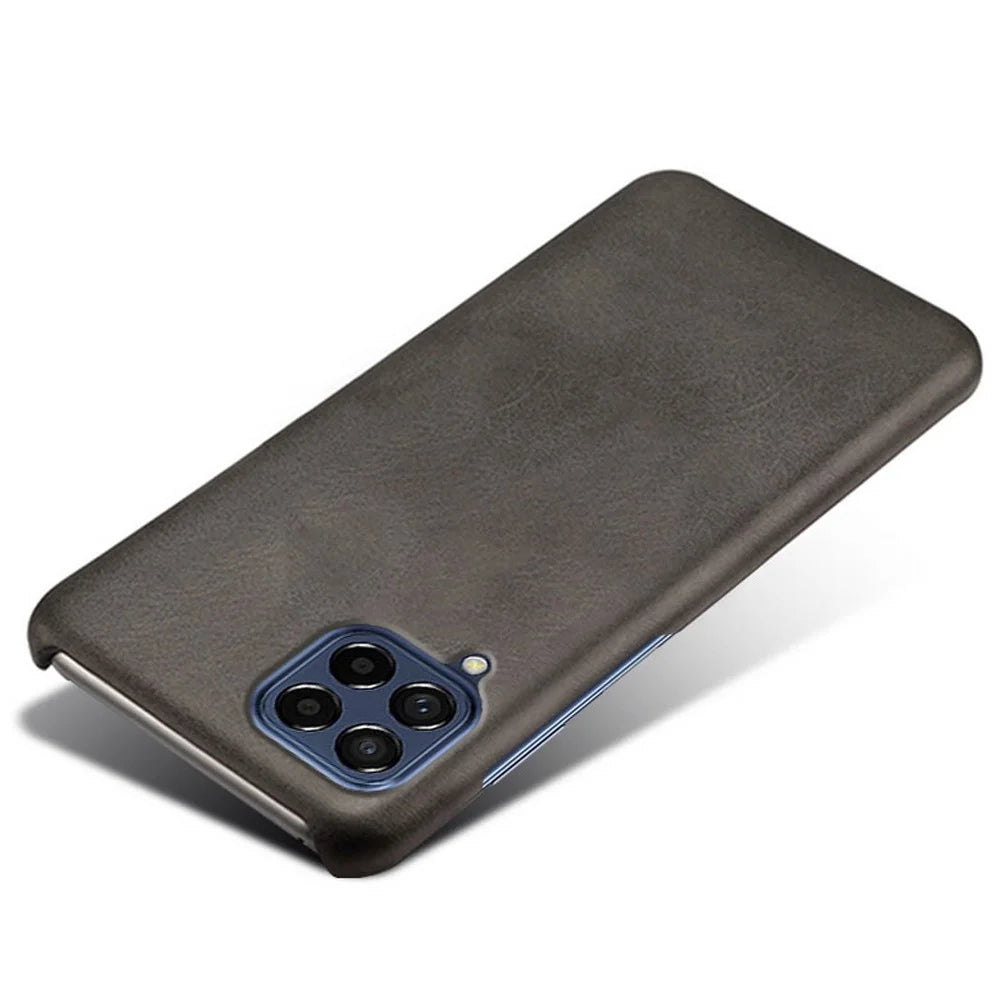 For Samsung Galaxy M53 5G Phone Protector All-round Shockproof Textured PU Leather Coated PC Phone Case - Black - 3