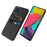 Cloth Texture Protective Case for Samsung Galaxy M53 5G, Hard PC + Cloth Back Cover with Dual Card Slot - Black - 1