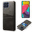 For Samsung Galaxy M53 5G Back Case Shell Multipurpose Card Slots All-round Shockproof Phone Protector PU Leather Coated Hard PC Cover - Black - 1