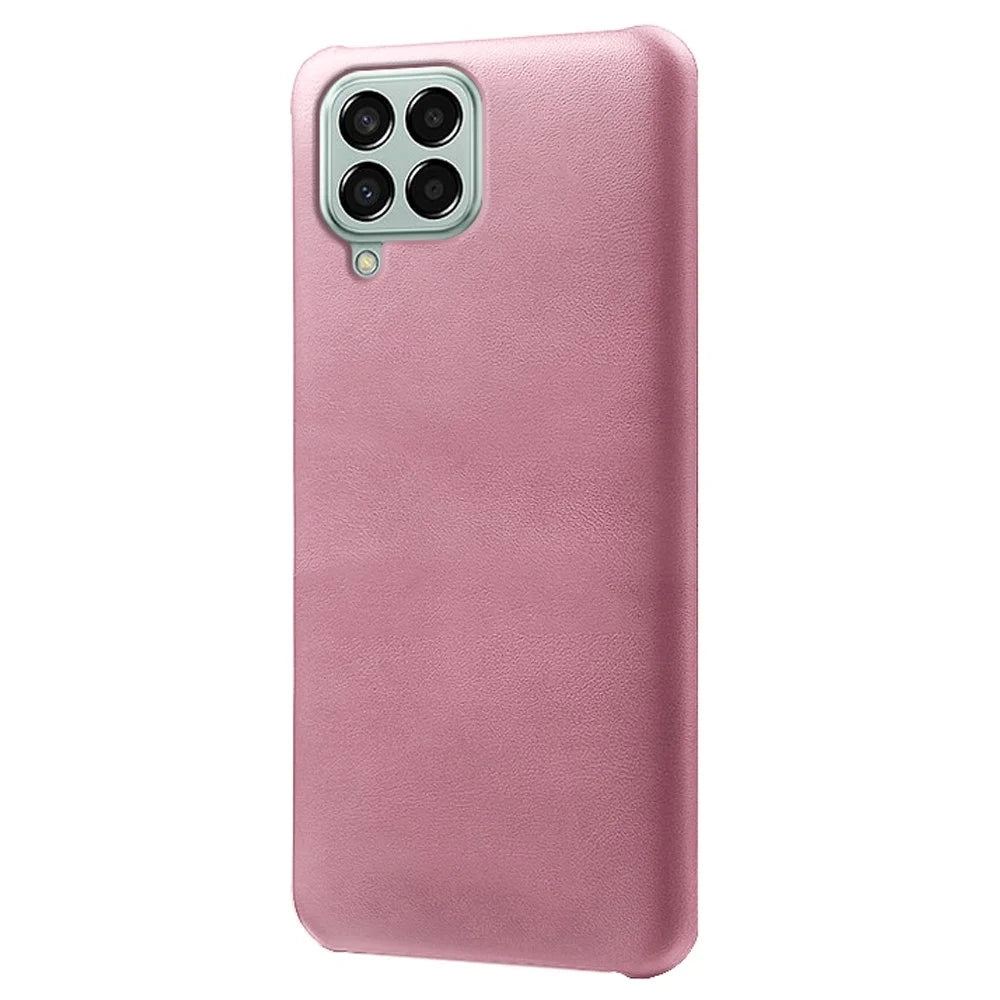 For Samsung Galaxy M33 5G (Global Version) Textured PU Leather Coated PC Phone Case Back Guard Shell - Rose Gold - 2