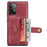 JEEHOOD for Samsung Galaxy A73 5G RFID Blocking Detachable 2-in-1 Magnetic Anti-fall Wallet Design Leather Coated TPU Phone Case Shell - Red - 2