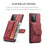 JEEHOOD for Samsung Galaxy A73 5G RFID Blocking Detachable 2-in-1 Magnetic Anti-fall Wallet Design Leather Coated TPU Phone Case Shell - Red - 4
