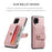 JEEHOOD for Samsung Galaxy A42 5G Detachable Design Leather Coated TPU Shell Strong Magnet Wallet RFID Blocking Protective Phone Case - Pink - 7