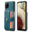 JEEHOOD for Samsung Galaxy A12 Strong Magnet Wallet Detachable Design Phone Protector Leather Coated TPU RFID Blocking Case - Blue - 1