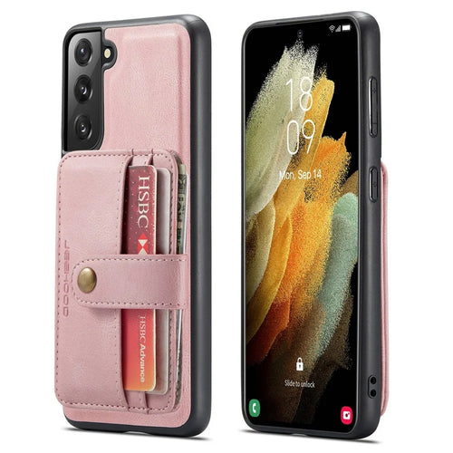 JEEHOOD Detachable Cover for Samsung Galaxy S20 Plus 4G/5G Magnetic Wallet Leather Coated TPU RFID Blocking Mobile Phone Case - Pink - 1