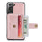 JEEHOOD Anti-Scratch Phone Cover for Samsung Galaxy S21 FE 5G RFID Blocking Wallet Phone Case Shockproof Phone Shell Support Wireless Charging - Pink - 2