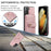 JEEHOOD Anti-Scratch Phone Cover for Samsung Galaxy S21 FE 5G RFID Blocking Wallet Phone Case Shockproof Phone Shell Support Wireless Charging - Pink - 5