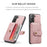 JEEHOOD Anti-Scratch Phone Cover for Samsung Galaxy S21 FE 5G RFID Blocking Wallet Phone Case Shockproof Phone Shell Support Wireless Charging - Pink - 7