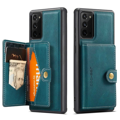 JEEHOOD For Samsung Galaxy Note20 4G/Note20 5G Detachable Leather Coated TPU Case Kickstand Wallet Phone Protective Cover - Green - 1