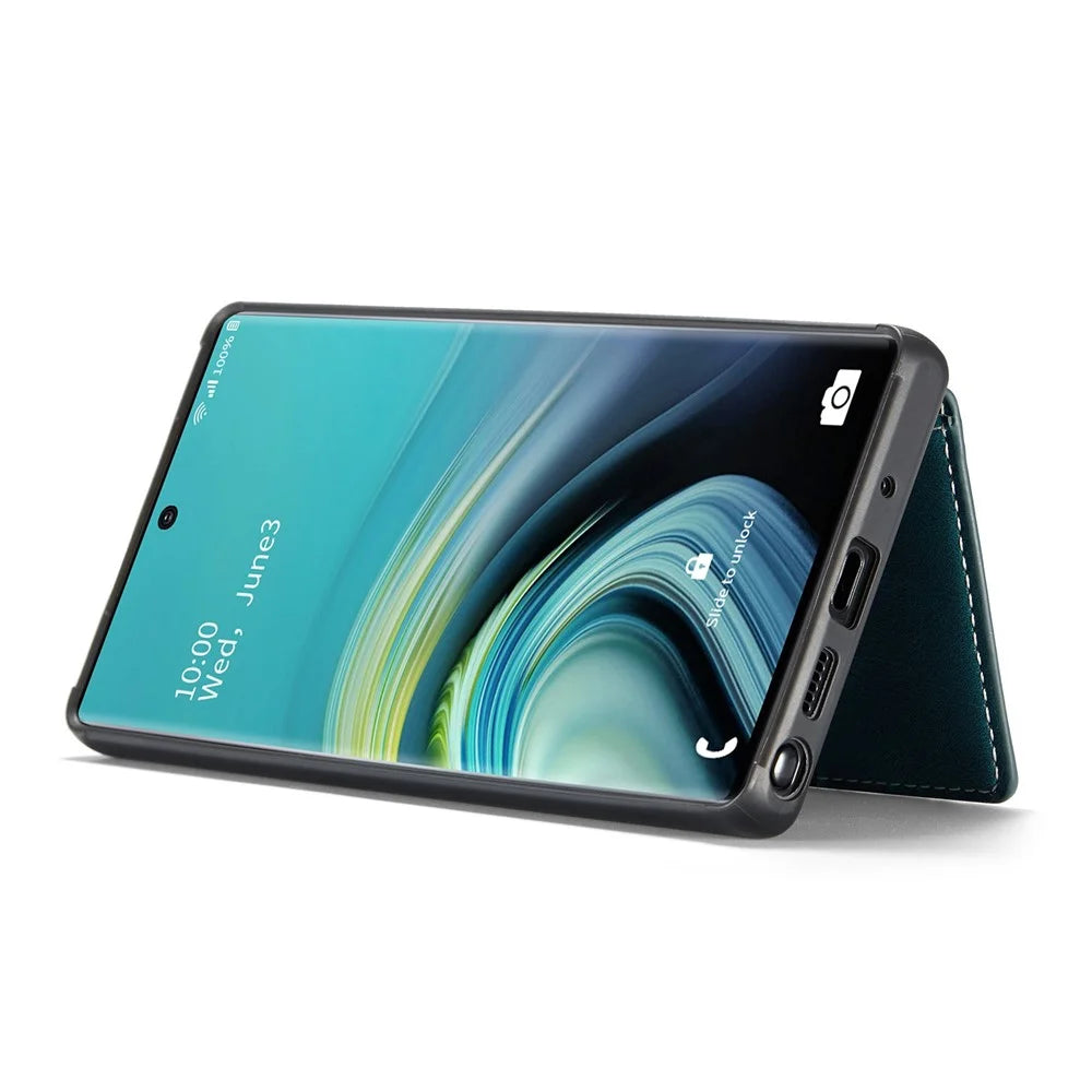 JEEHOOD For Samsung Galaxy Note20 4G/Note20 5G Detachable Leather Coated TPU Case Kickstand Wallet Phone Protective Cover - Green - 4
