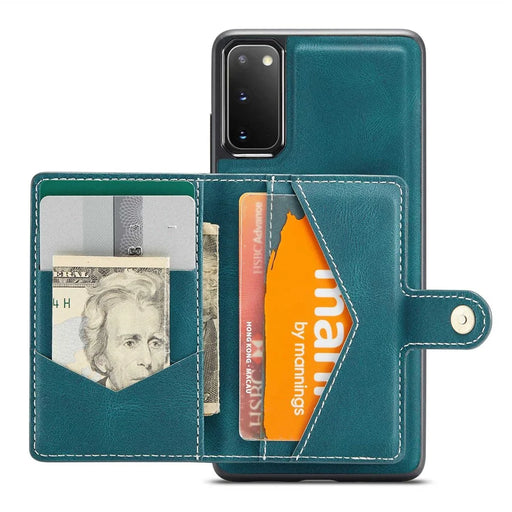JEEHOOD For Samsung Galaxy S20 4G/5G Detachable Wallet Kickstand Case PU Leather Coated TPU Well-protected Phone Shell - Green - 2