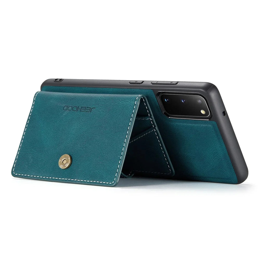 JEEHOOD For Samsung Galaxy S20 4G/5G Detachable Wallet Kickstand Case PU Leather Coated TPU Well-protected Phone Shell - Green - 3