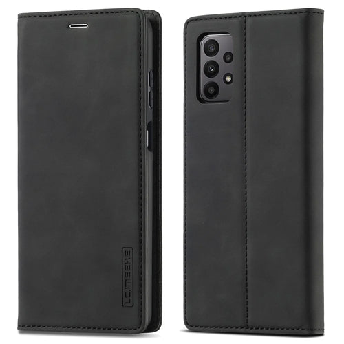 LC.IMEEKE For Samsung Galaxy A23 4G / 5G (Global Version) / M23 5G / F23 5G PU Leather Magnetic Closure Wallet Stand Phone Cover - Black - 1
