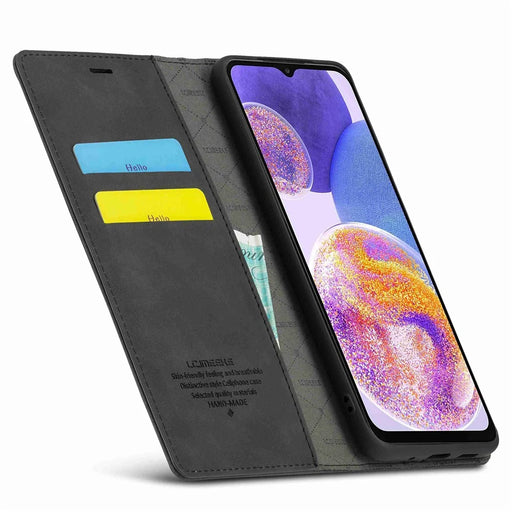 LC.IMEEKE For Samsung Galaxy A23 4G / 5G (Global Version) / M23 5G / F23 5G PU Leather Magnetic Closure Wallet Stand Phone Cover - Black - 2
