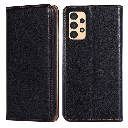 For Samsung Galaxy A13 4G Drop Prevention PU Leather Wallet Case Magnetic Auto-absorbed Stand Phone Shell - Black - 1
