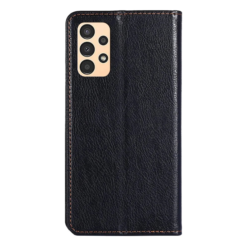 For Samsung Galaxy A13 4G Drop Prevention PU Leather Wallet Case Magnetic Auto-absorbed Stand Phone Shell - Black - 6