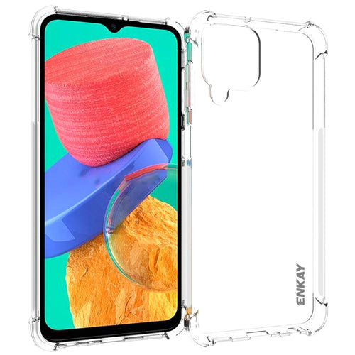 ENKAY HAT PRINCE For Samsung Galaxy M33 5G (Global Version) Thickened Corners Shockproof Clear TPU Cover Phone Protective Case with Anti-slip Strip Edge - 1
