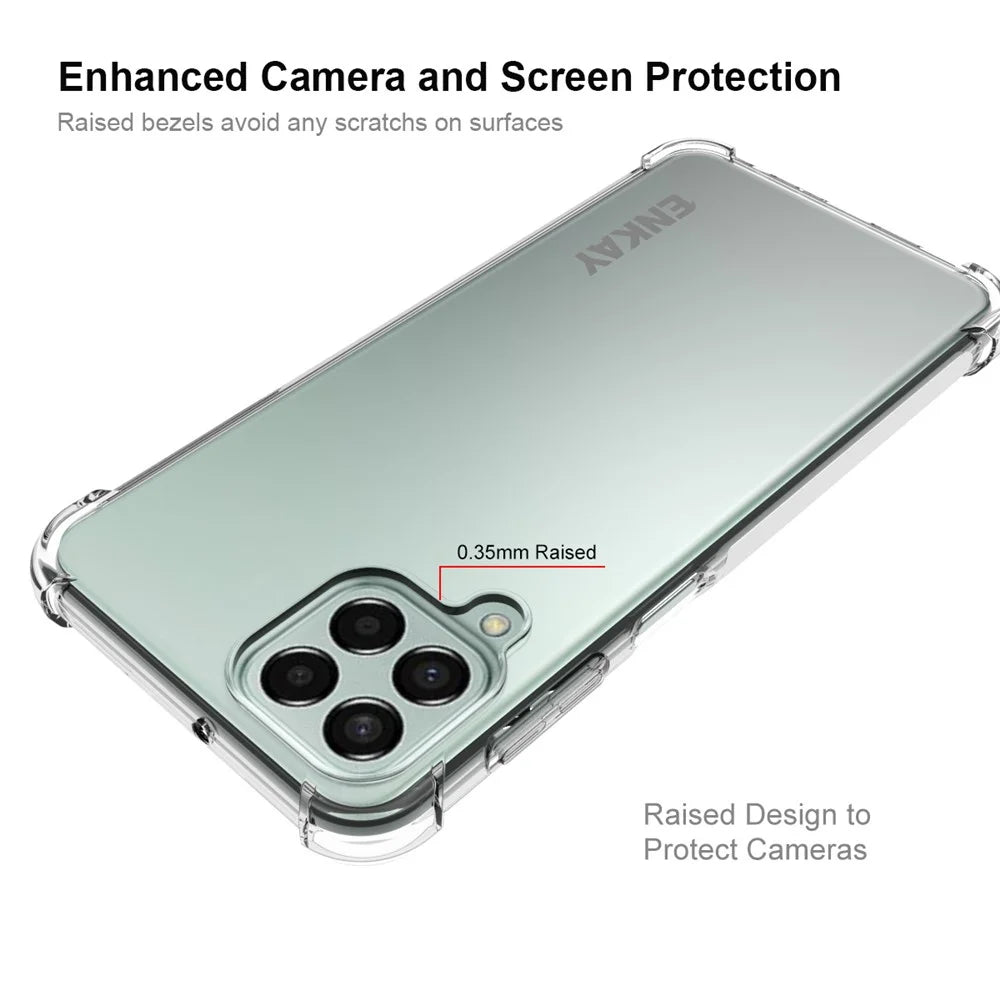 ENKAY HAT PRINCE For Samsung Galaxy M33 5G (Global Version) Thickened Corners Shockproof Clear TPU Cover Phone Protective Case with Anti-slip Strip Edge - 3