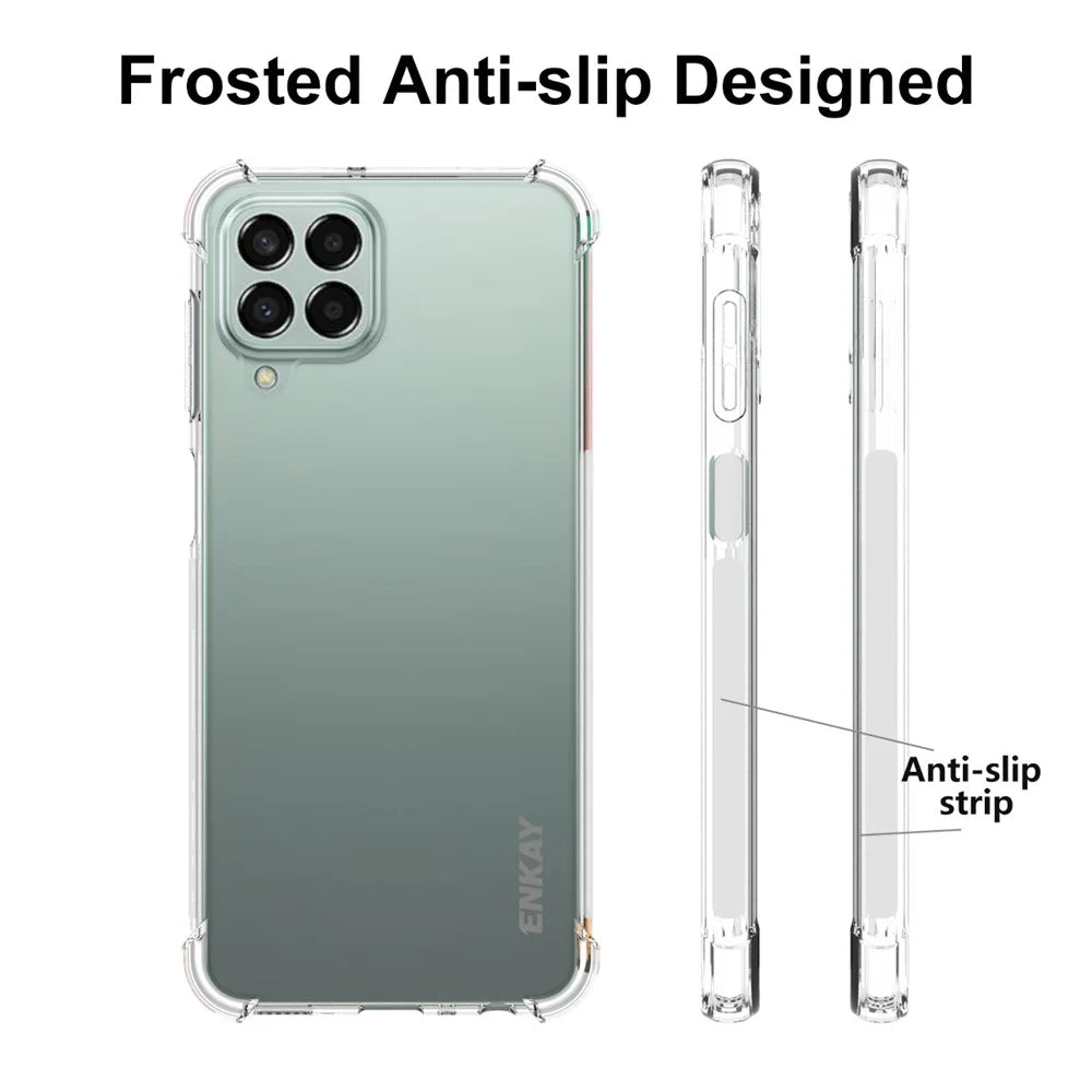ENKAY HAT PRINCE For Samsung Galaxy M33 5G (Global Version) Thickened Corners Shockproof Clear TPU Cover Phone Protective Case with Anti-slip Strip Edge - 4