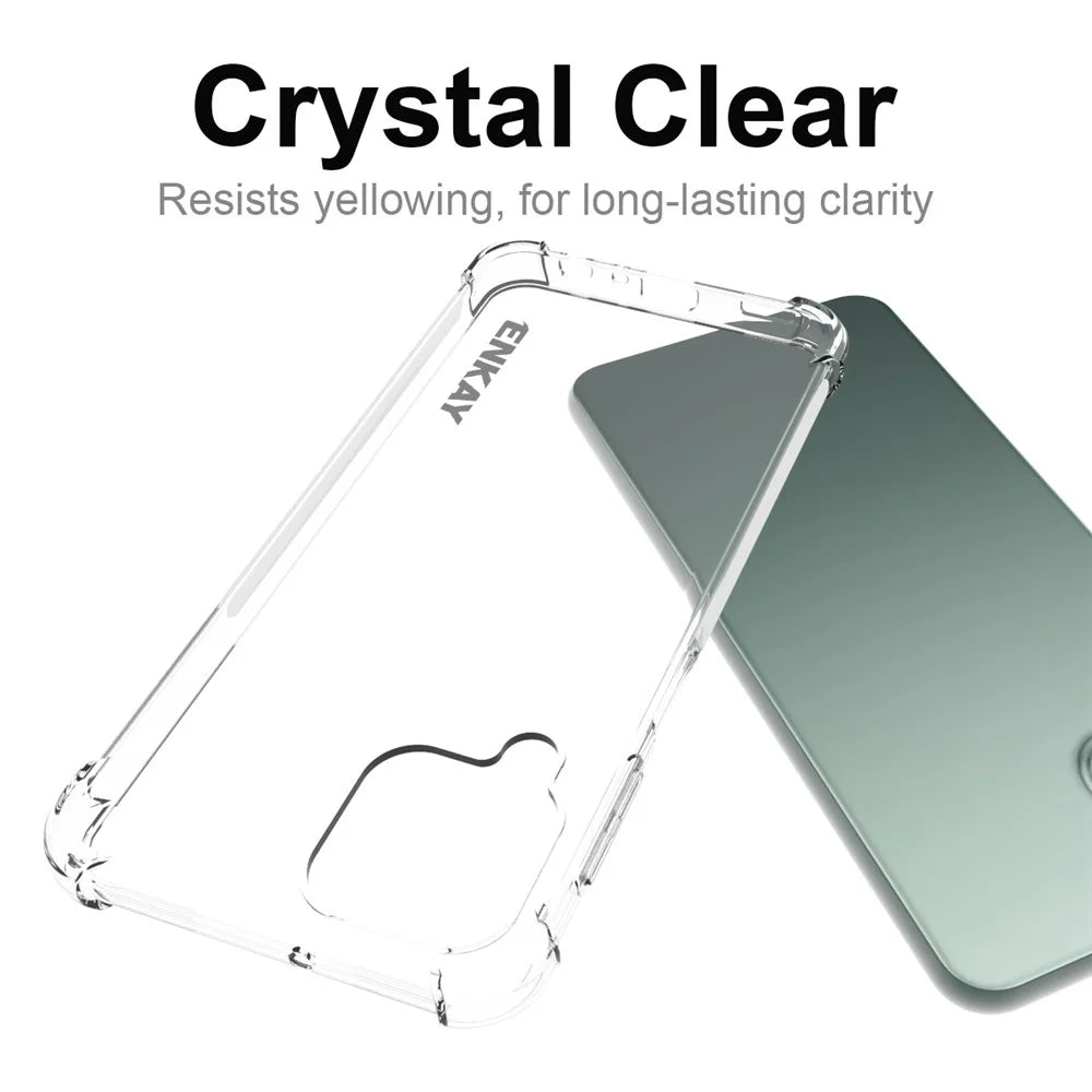 ENKAY HAT PRINCE For Samsung Galaxy M33 5G (Global Version) Thickened Corners Shockproof Clear TPU Cover Phone Protective Case with Anti-slip Strip Edge - 5