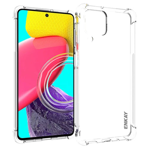 ENKAY HAT PRINCE For Samsung Galaxy M53 5G Thickened Corners Anti-fall Protection Clear TPU Cover Phone Protective Case with Anti-slip Strip Edge - 1