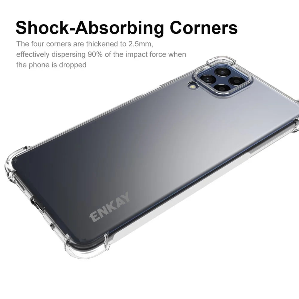 ENKAY HAT PRINCE For Samsung Galaxy M53 5G Thickened Corners Anti-fall Protection Clear TPU Cover Phone Protective Case with Anti-slip Strip Edge - 2