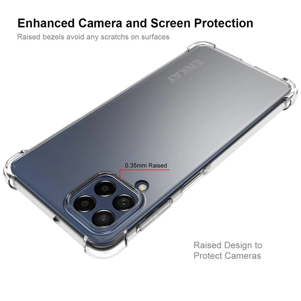 ENKAY HAT PRINCE For Samsung Galaxy M53 5G Thickened Corners Anti-fall Protection Clear TPU Cover Phone Protective Case with Anti-slip Strip Edge - 3