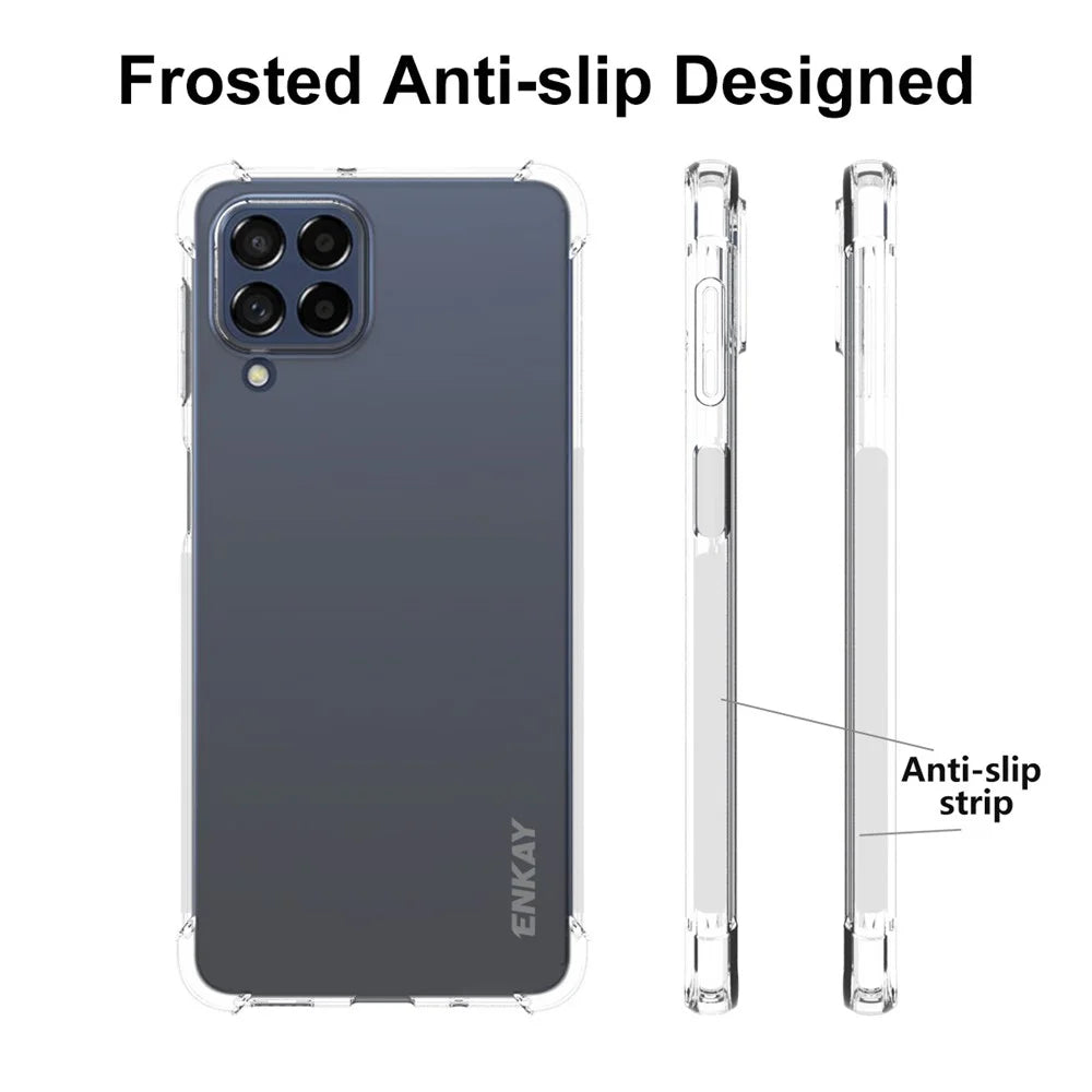 ENKAY HAT PRINCE For Samsung Galaxy M53 5G Thickened Corners Anti-fall Protection Clear TPU Cover Phone Protective Case with Anti-slip Strip Edge - 4