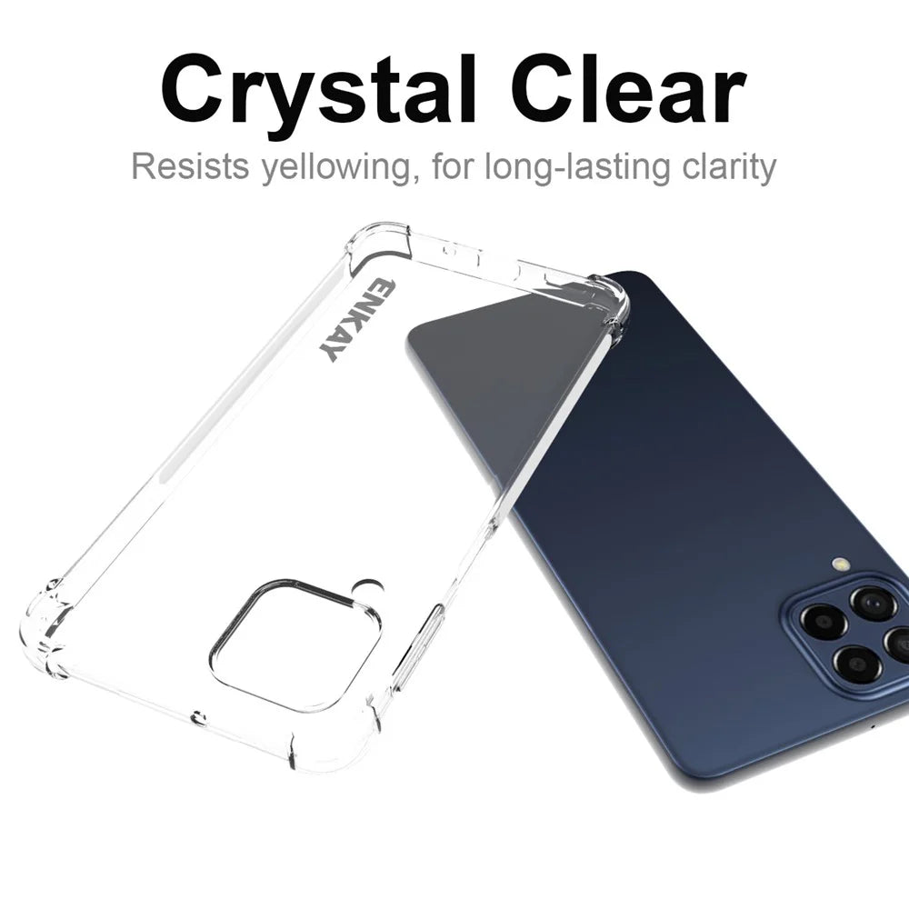 ENKAY HAT PRINCE For Samsung Galaxy M53 5G Thickened Corners Anti-fall Protection Clear TPU Cover Phone Protective Case with Anti-slip Strip Edge - 5