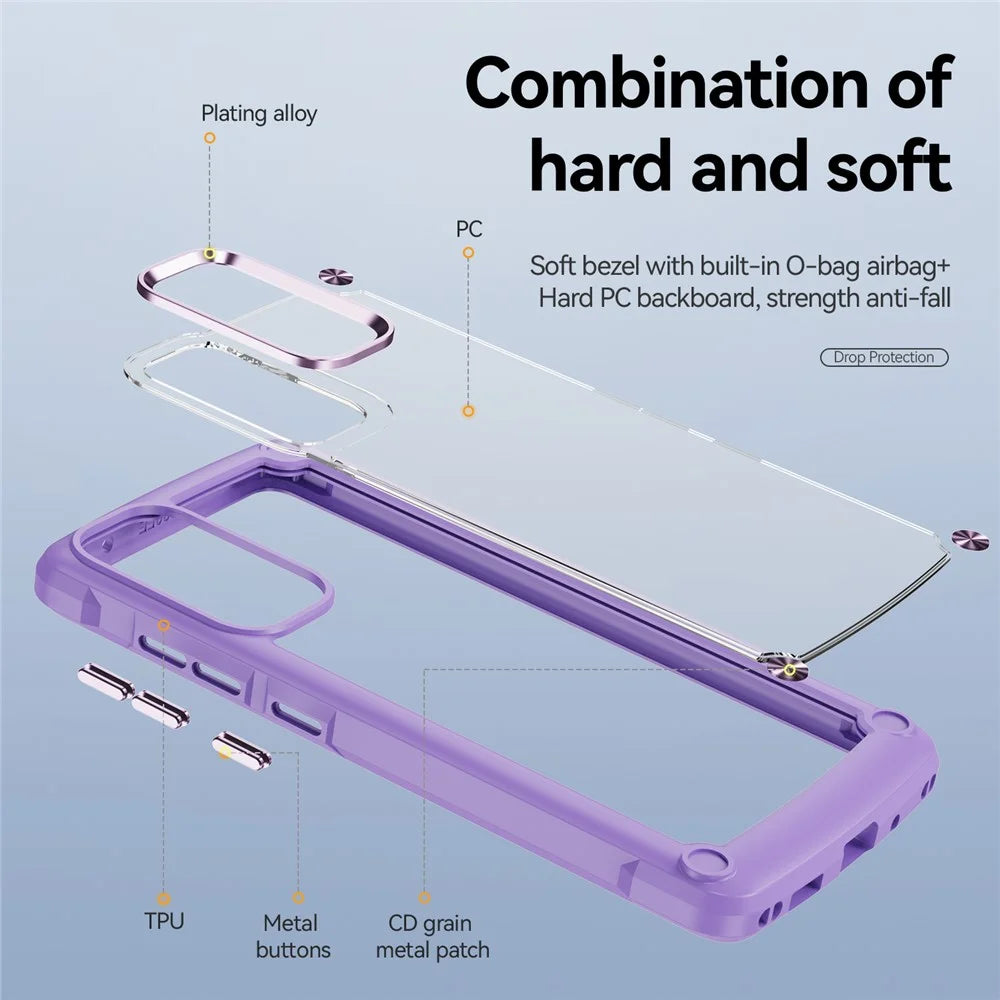 Shockproof Phone Case for Samsung Galaxy S20 FE 2022/S20 FE 4G/5G/S20 Lite, Full Body Protection PC+TPU Hybrid Phone Shell Case with Strap - Purple/Purple - 4