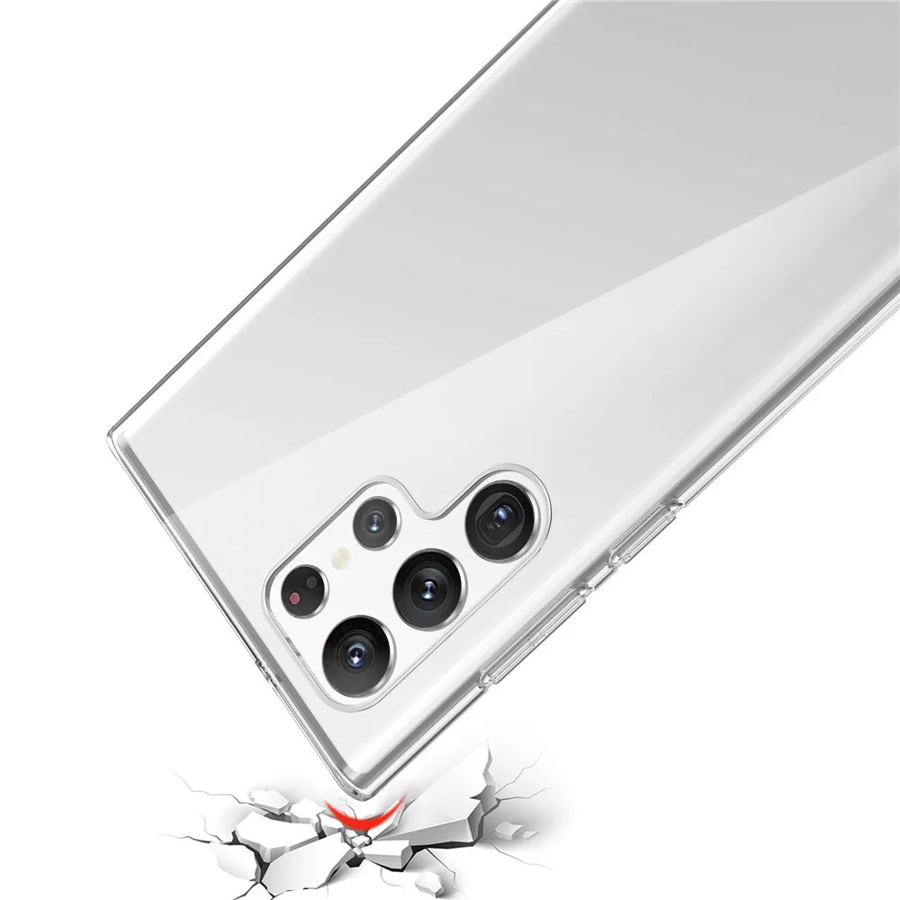 Transparent TPU Case for Samsung Galaxy S22 Ultra 5G, Anti-fingerprint Drop-proof Phone Protective Cover - 5