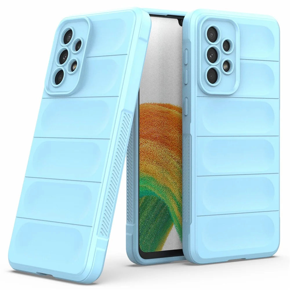 Cell Phone Cover Bag for Samsung Galaxy A73 5G, Drop Resistant TPU Rugged Back Phone Case - Baby Blue - 2