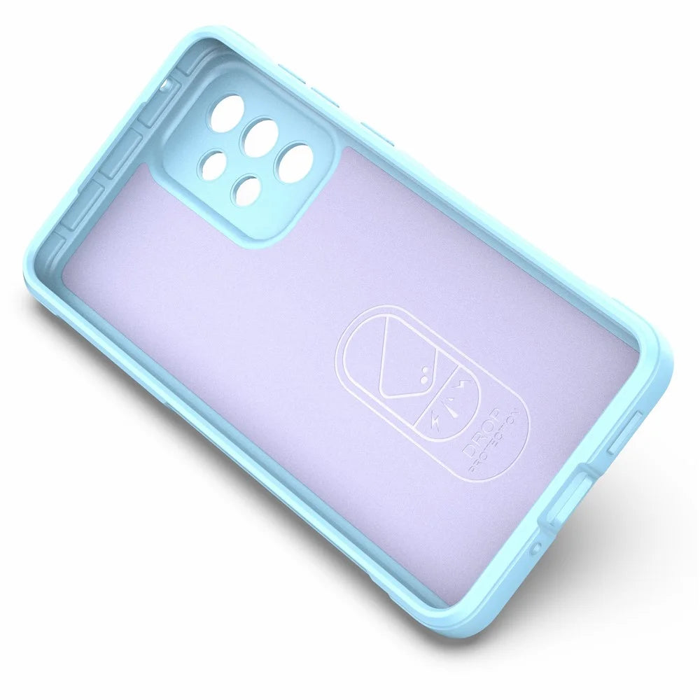 Cell Phone Cover Bag for Samsung Galaxy A73 5G, Drop Resistant TPU Rugged Back Phone Case - Baby Blue - 3