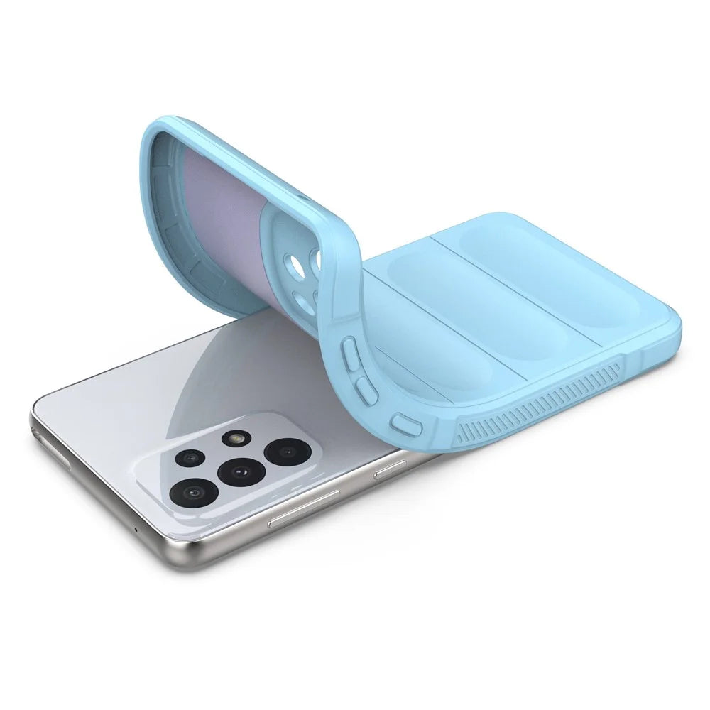 Cell Phone Cover Bag for Samsung Galaxy A73 5G, Drop Resistant TPU Rugged Back Phone Case - Baby Blue - 6