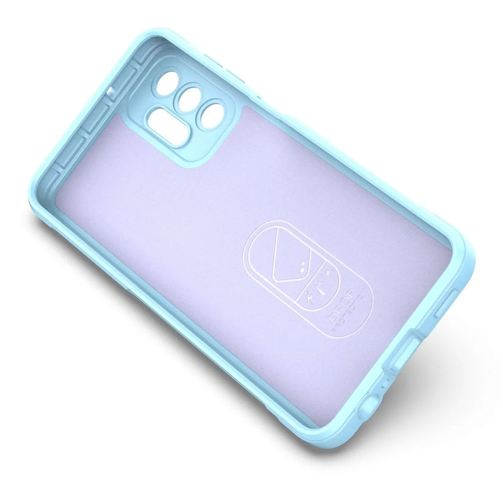 For Samsung Galaxy A13 4G Shock Resistant TPU Phone Protector Case Rugged Back Phone Cover - Baby Blue - 3