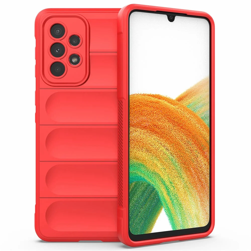 For Samsung Galaxy A33 5G Shockproof TPU Mobile Phone Protective Case Anti-drop Cover - Red - 1
