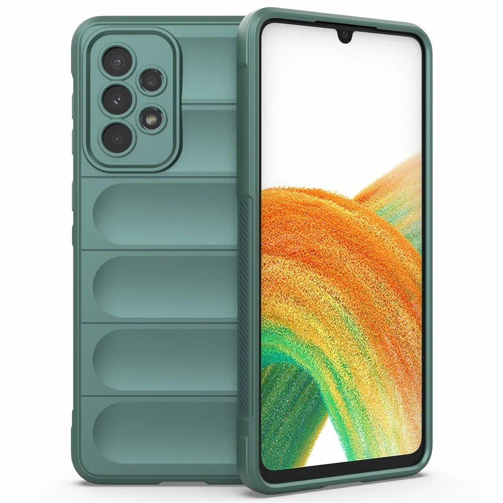 For Samsung Galaxy A53 5G Anti-scratch Drop Protection Rugged TPU Phone Protector Case Back Phone Cover - Green - 1