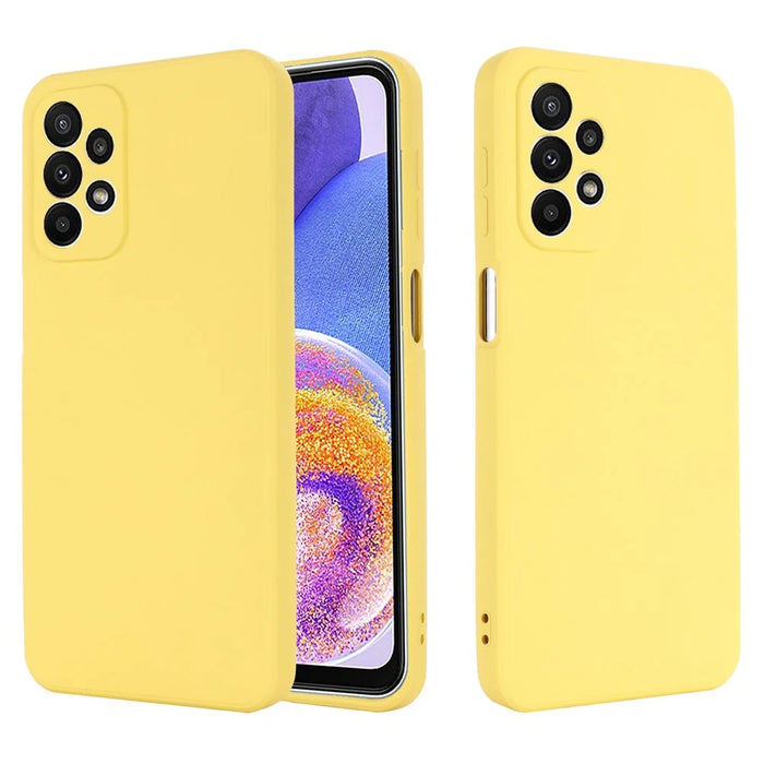 For Samsung Galaxy A23 5G (Global Version) / 4G Liquid Silicone Back Cover Soft Microfiber Lining Scratch-resistant Phone Protector - Yellow - 2