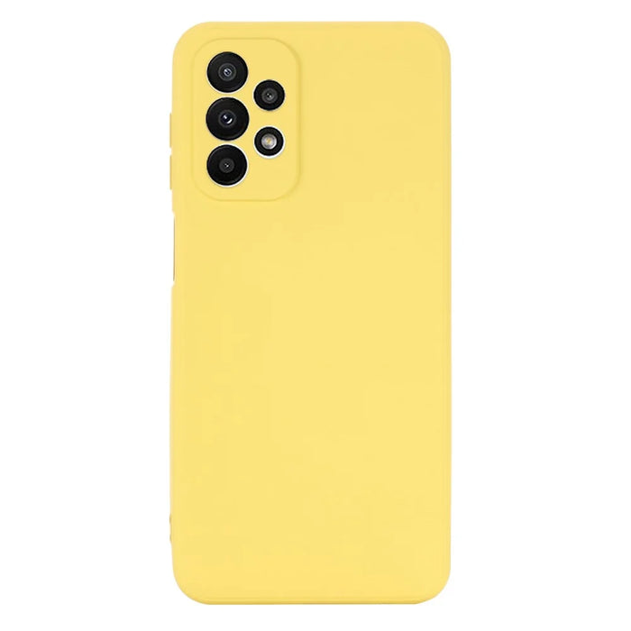 For Samsung Galaxy A23 5G (Global Version) / 4G Liquid Silicone Back Cover Soft Microfiber Lining Scratch-resistant Phone Protector - Yellow - 3