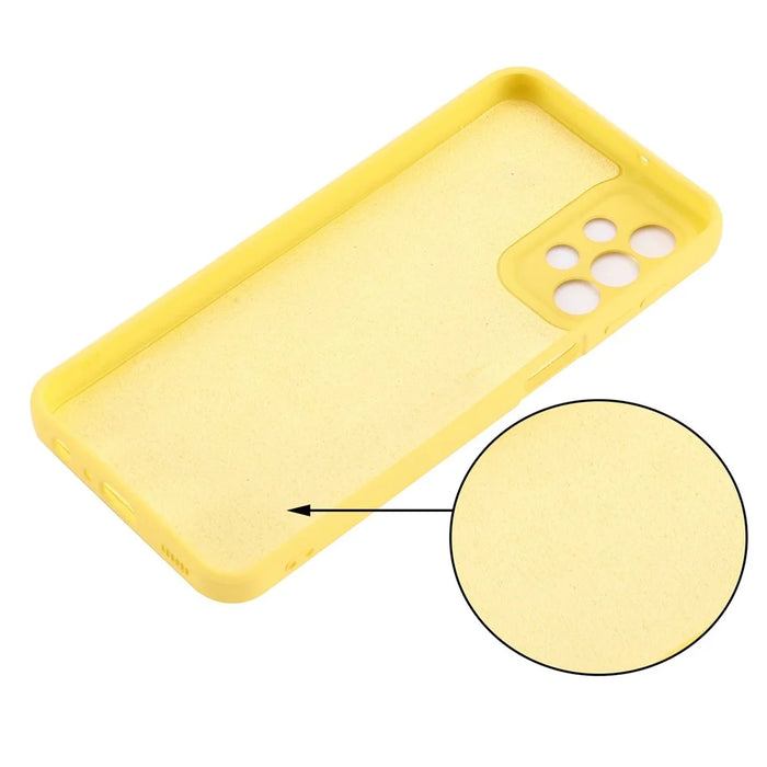 For Samsung Galaxy A23 5G (Global Version) / 4G Liquid Silicone Back Cover Soft Microfiber Lining Scratch-resistant Phone Protector - Yellow - 4