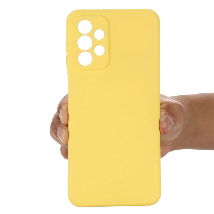 For Samsung Galaxy A23 5G (Global Version) / 4G Liquid Silicone Back Cover Soft Microfiber Lining Scratch-resistant Phone Protector - Yellow - 5