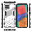 For Samsung Galaxy M33 5G (Global) PC + TPU Case Phone Back Cover with Kickstand - White - 7
