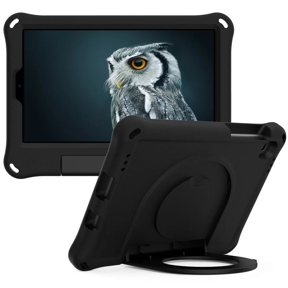 For Samsung Galaxy Tab A7 Lite 8.7-inch (2021) SM-T220/SM-T225 EVA Tablet Case Anti-drop Cover with Foldable Ring Kickstand - Black - 2