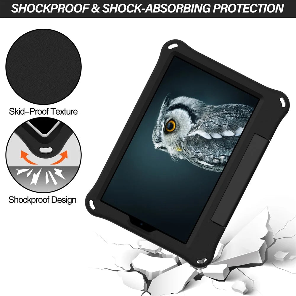 For Samsung Galaxy Tab A7 Lite 8.7-inch (2021) SM-T220/SM-T225 EVA Tablet Case Anti-drop Cover with Foldable Ring Kickstand - Black - 3