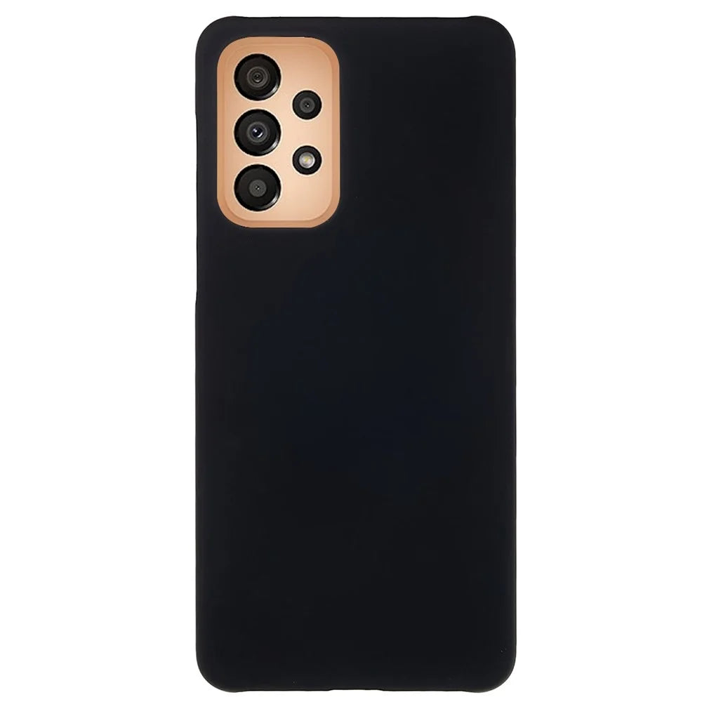 For Samsung Galaxy A33 5G Rubberized Plastic Hard Phone Case Mobile Phone Cover - Black - 1