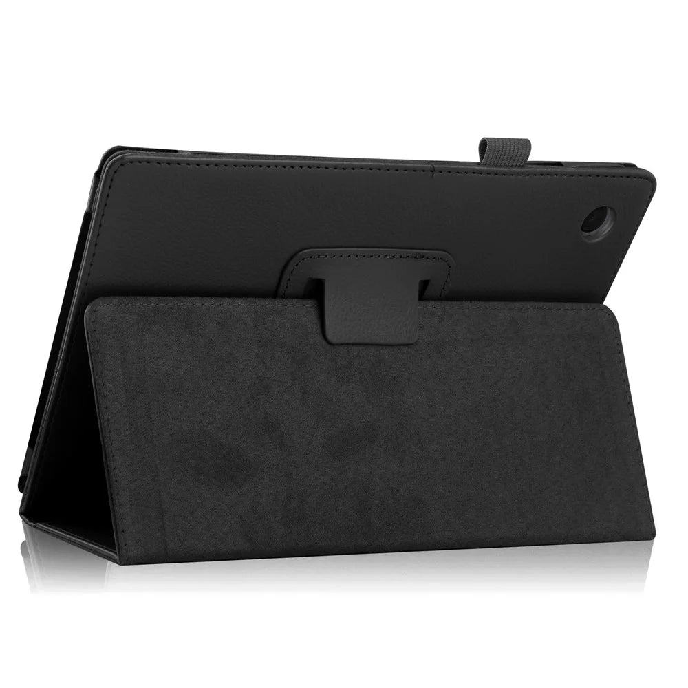 For Samsung Galaxy Tab A8 10.5 (2021) / (2022) Litchi Texture Tablet Case PU Leather Protective Cover with Auto Wake / Sleep - Black - 4