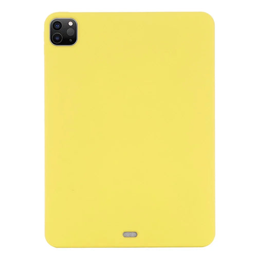 For iPad Pro 12.9 (2018) / (2020) / (2021) / (2022) Slim Light Anti-scratch Microfiber Lining Liquid Silicone Tablet Case Protective Shell - Yellow - 1