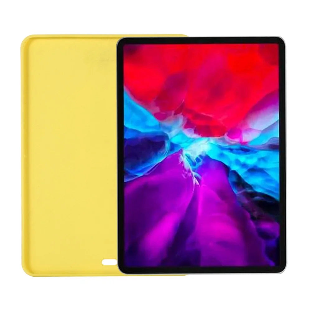 For iPad Pro 12.9 (2018) / (2020) / (2021) / (2022) Slim Light Anti-scratch Microfiber Lining Liquid Silicone Tablet Case Protective Shell - Yellow - 2