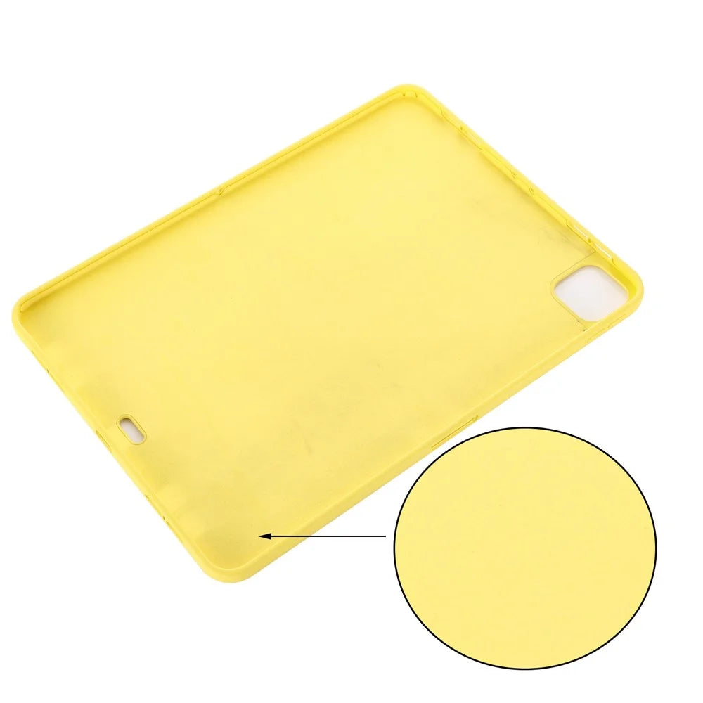 For iPad Pro 12.9 (2018) / (2020) / (2021) / (2022) Slim Light Anti-scratch Microfiber Lining Liquid Silicone Tablet Case Protective Shell - Yellow - 4