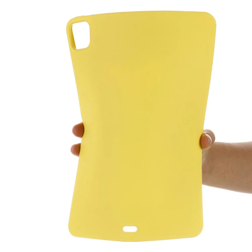 For iPad Pro 12.9 (2018) / (2020) / (2021) / (2022) Slim Light Anti-scratch Microfiber Lining Liquid Silicone Tablet Case Protective Shell - Yellow - 6